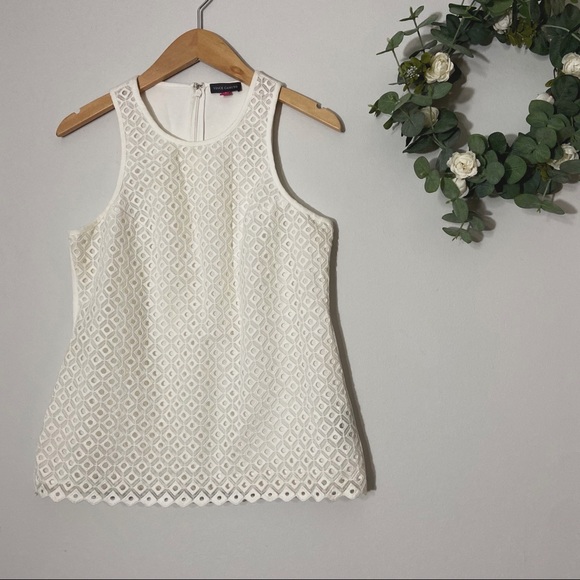 Vince Camuto Tops - Vince Camuto White Eyelet Tank